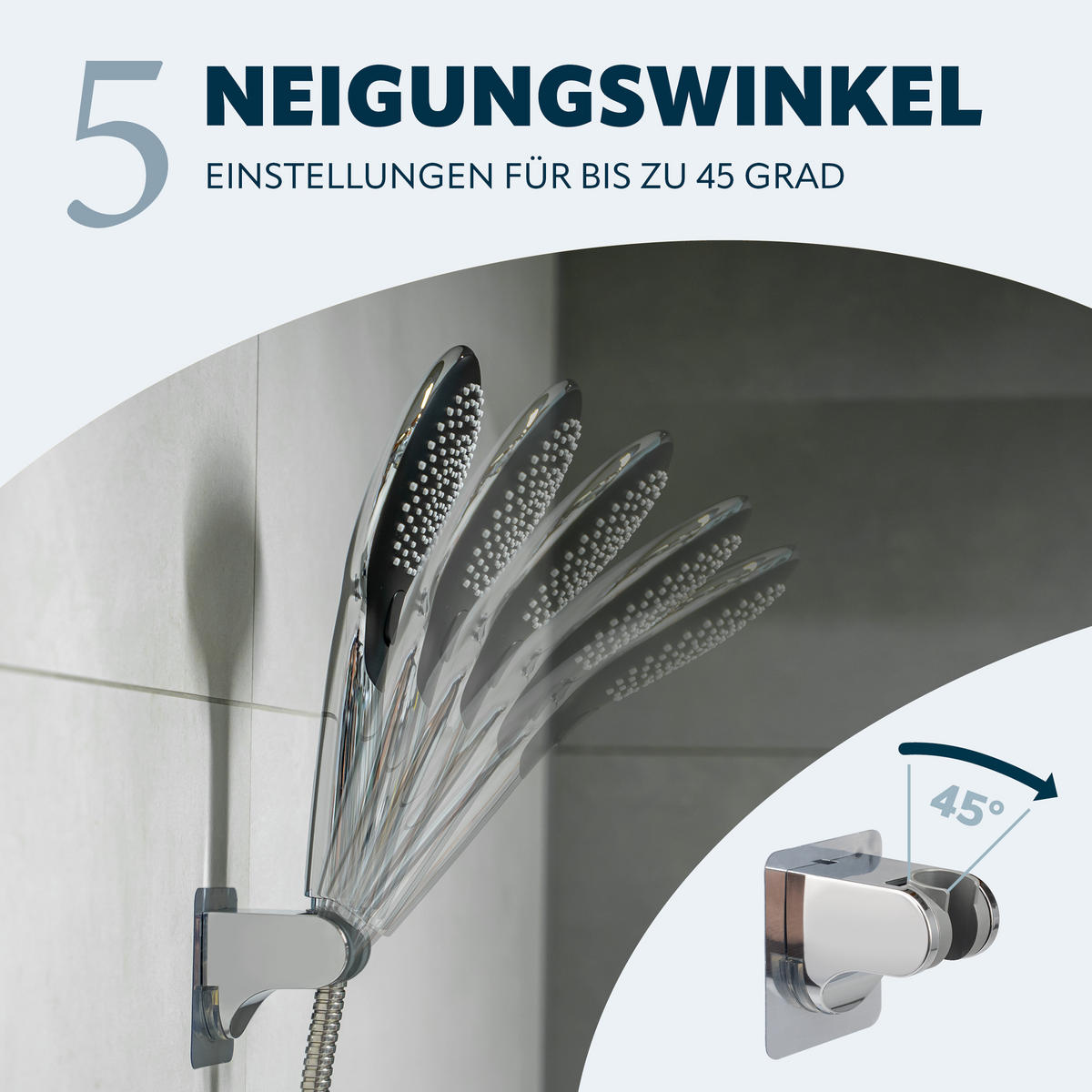 HANDBRAUSE, inkl. Schlauch und Halter, Strahlscheibe schwarz - Schwarz, Kunststoff (3cm) - eluno