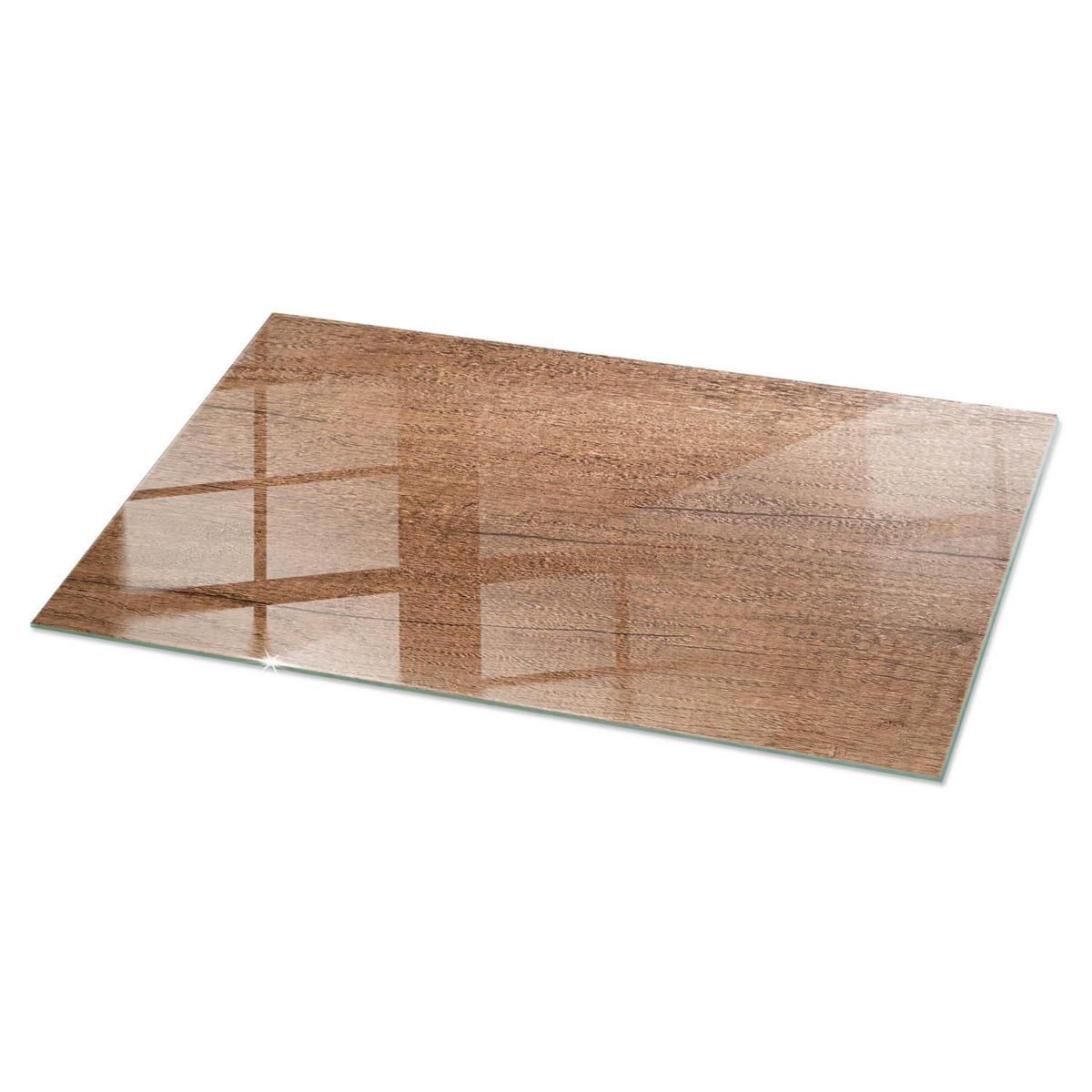 TISCHPLATTE 100x50 cm Holzoptik Natur - Hellbraun/Braun, Glas (100/50/0.4cm) - TULUP