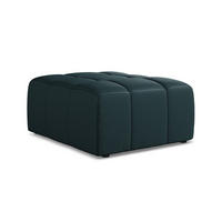 POUF Kunstleder Blau - Petrol/Schwarz, Holzwerkstoff/Kunststoff (75/41/90cm) - Makamii