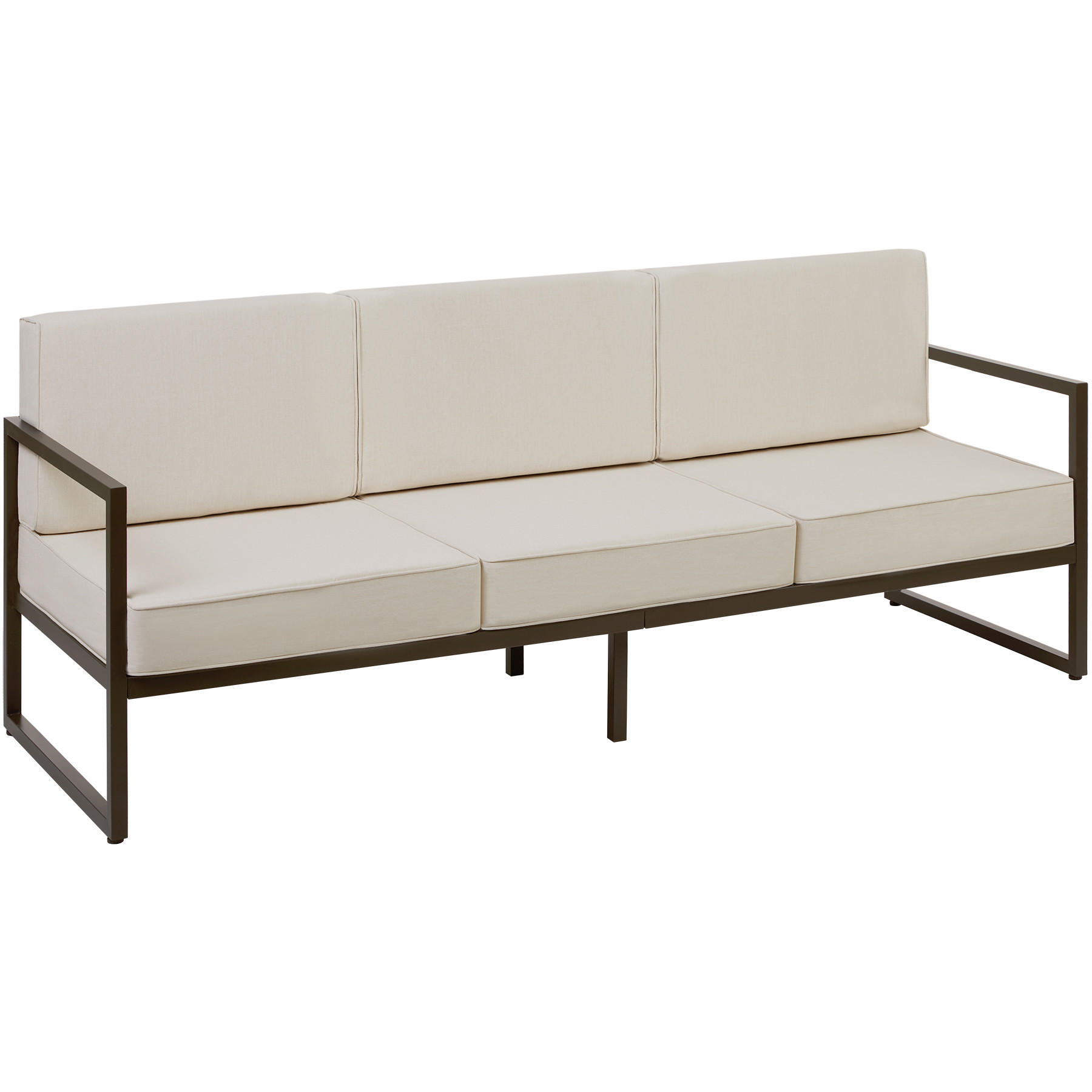 GARTEN-LOUNGESOFA Comosa,210 x 78 x 85 cm,braun/beige - Beige/Braun, Metall (210/85/78cm) - tectake