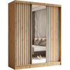 SCHWEBETÜRENSCHRANK Helix 180/216/61 eiche artisan+weiß mit Schubladeneinsatz - Eiche Artisan/Weiß, Holzwerkstoff (180/216/61cm) - Beautysofa