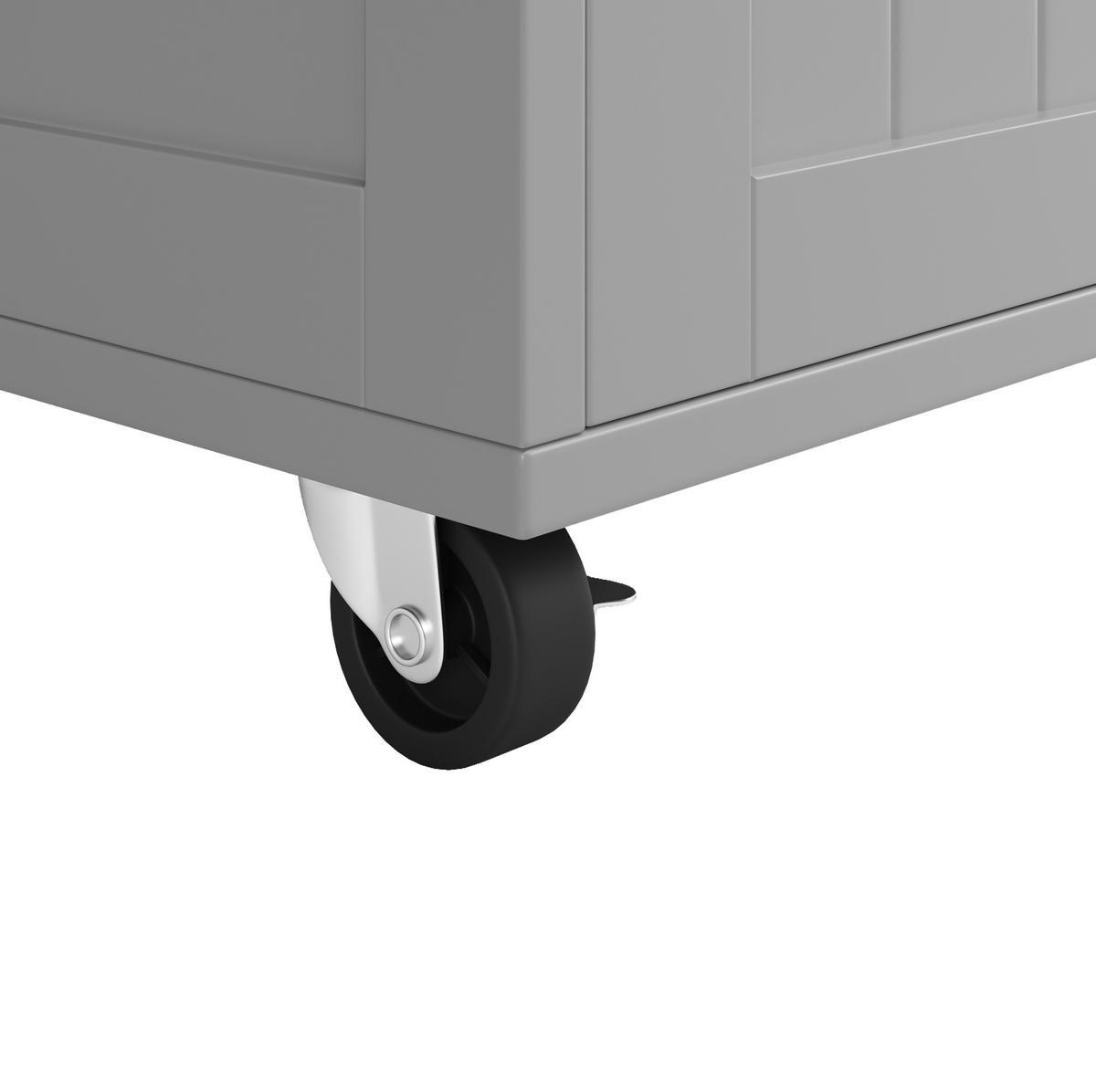 KÜCHENINSEL 102/92/45 cm Grau aus MDF und Metall mit Stauraum - Grau, Holzwerkstoff (45/92/102cm) - OKMYHOME