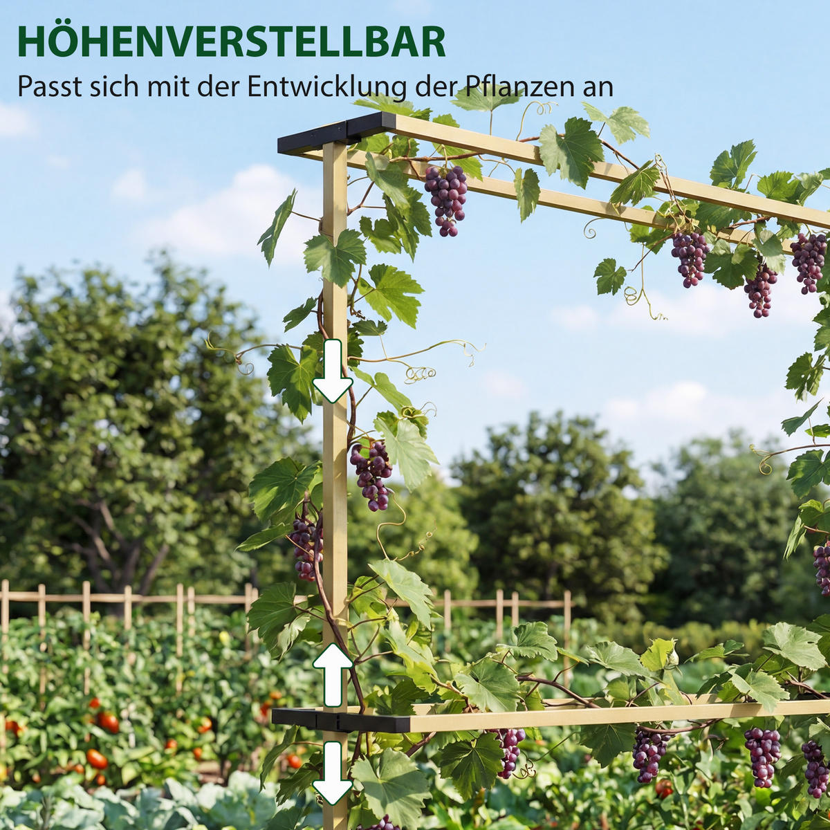 RANKHILFE aus Metall Naturholz - Naturfarben, Metall (34/139/119cm) - Outsunny