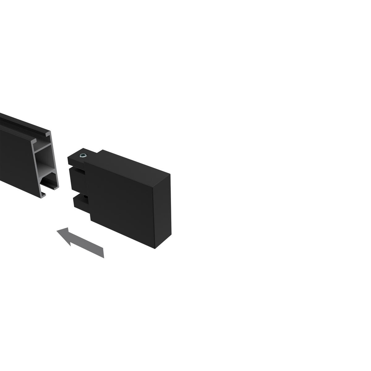ENDSTÜCKE FÜR GARDINENSTANGEN 14x35 mm, Lox Schwarz, Packung 2 Stück - Schwarz, Metall (5.2/3.4/3.4cm) - INTERDECO