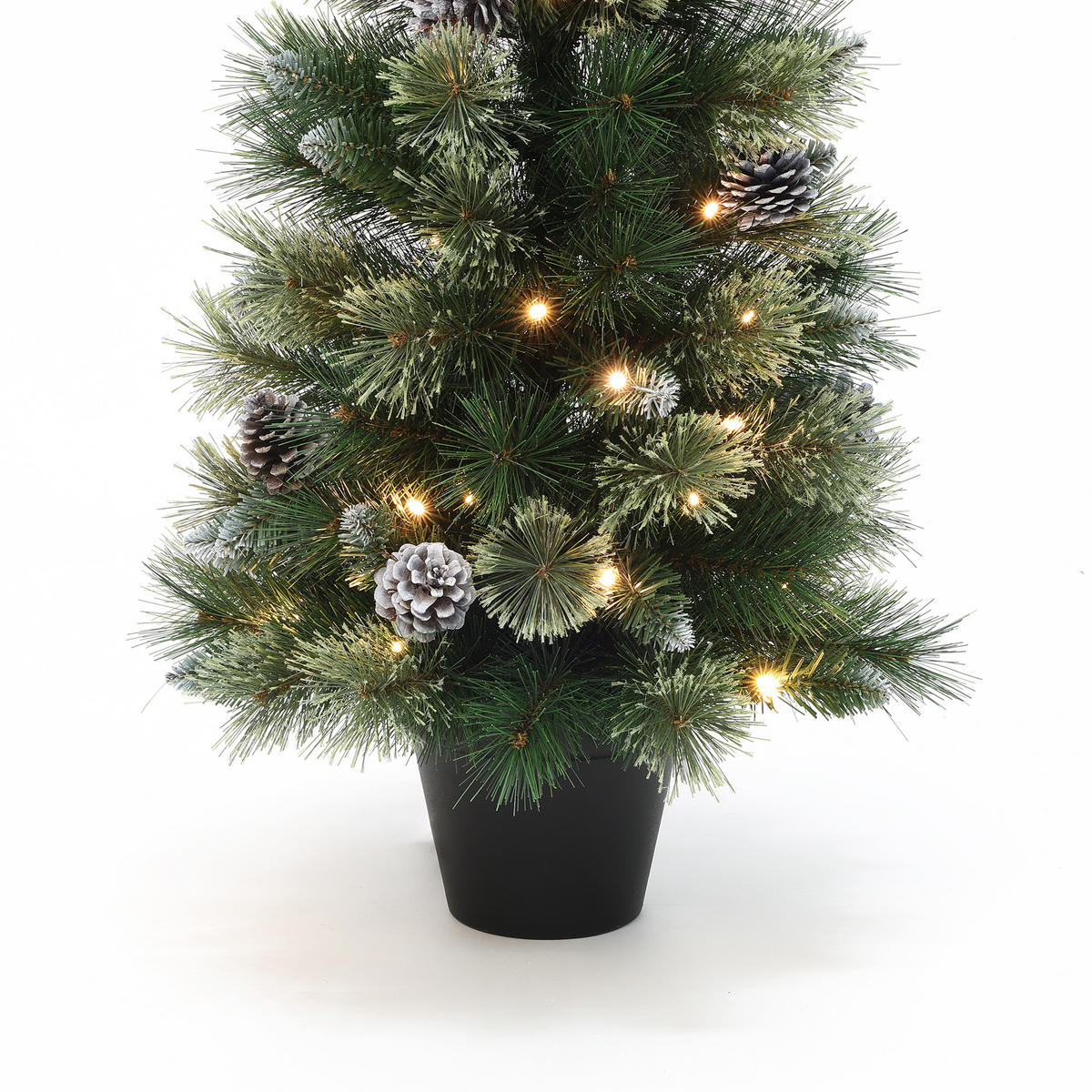 KÜNSTLICHER Weihnachtsbaum mit Beleuchtung und Timer, 90 cm - Grün, Kunststoff (90cm) - Hometopia