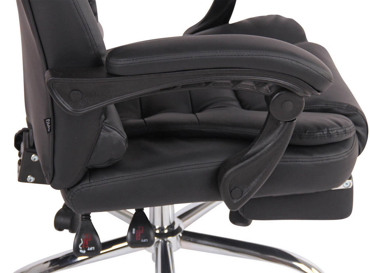 BÜROSTUHL Onix, Kunstleder Schwarz - Schwarz, Textil/Metall (67/125/68cm) - TPFLiving