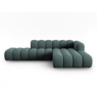 ECKSOFA modular rechts Lupine aus Chenille-Stoff petrol 5 Sitzplätze - Petrol, Textil (177/299cm) - Micadoni