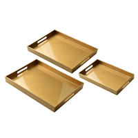 SERVIERTELLER Blanche Gold 3er Set 40/30/4cm Plastik - Goldfarben, Kunststoff (30/4/40cm) - Mondex