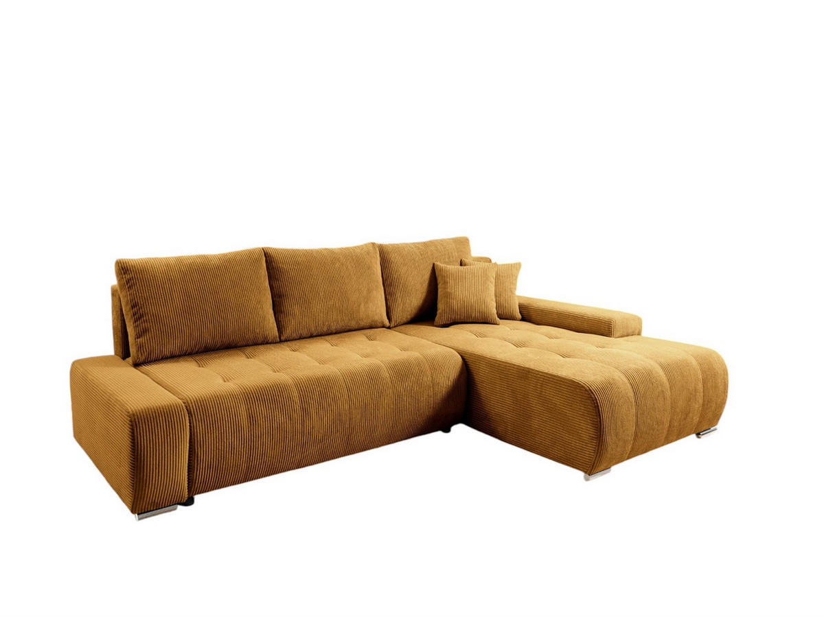 ECKSOFA Vogar In Poso - Dunkelgelb, Holzwerkstoff/Textil (265/185cm) - Fun Möbel
