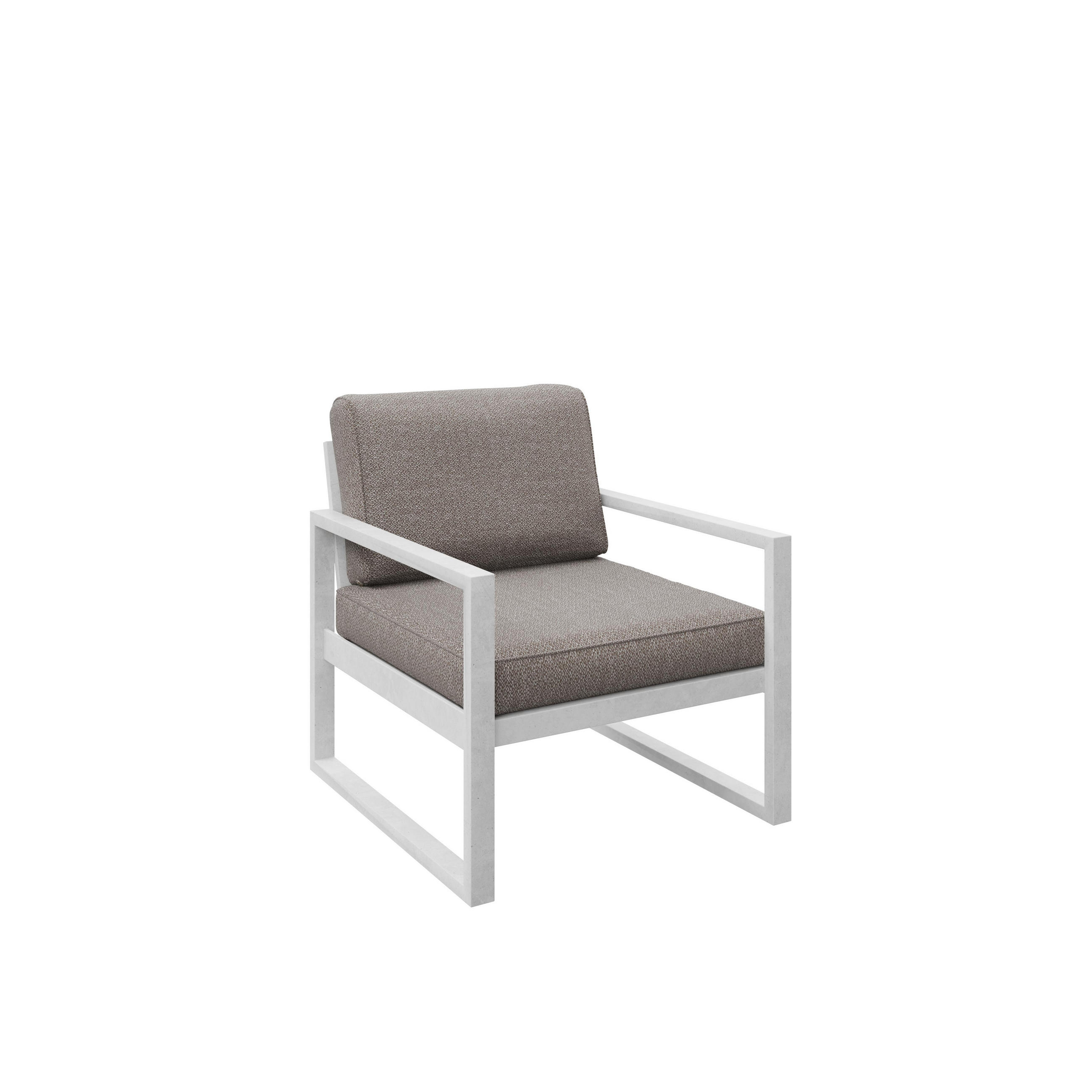 GARTENSESSEL Madera 76x80 cm, weiß, graubeige - Beige/Weiß, Kunststoff/Metall (76/86/80cm) - Margaret Hadas24