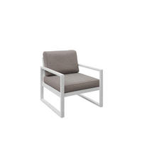 GARTENSESSEL Madera 76x80 cm, weiß, graubeige - Beige/Weiß, Kunststoff/Metall (76/86/80cm) - Margaret Hadas24