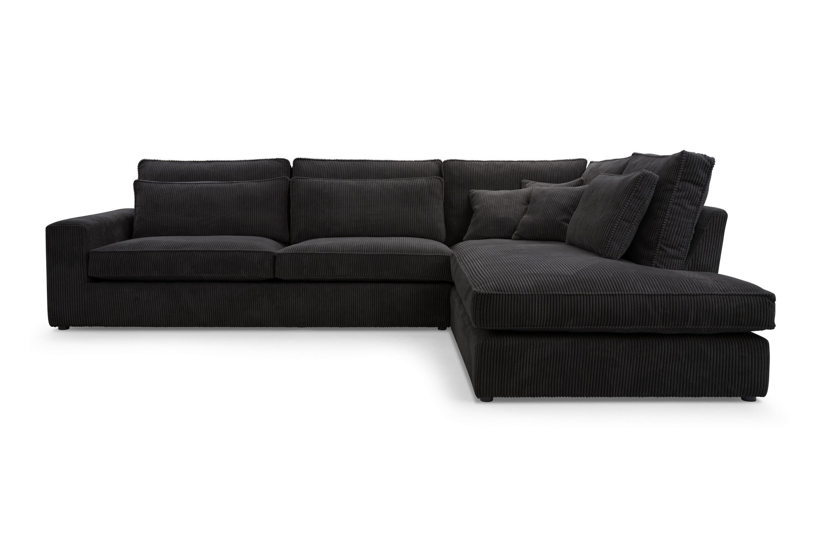 ECKSOFA Comforto MINI CORD 280 x 224 cm Ausrichtung rechts - Schwarz, Textil (280/224cm) - AN-Moebel 4u