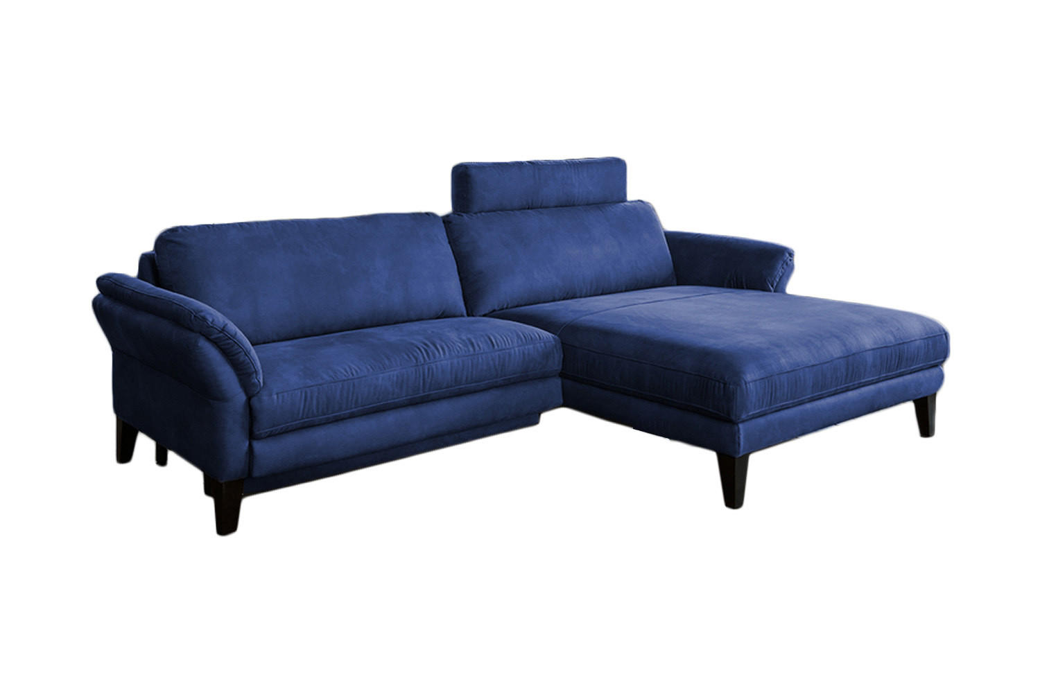 ECKSOFA MIT MOTORISCHER RELAXFUNKTION MALTA Blau Webstoff - Blau/Schwarz, Buchenholz/Textil (302/175cm) - KAWOLA