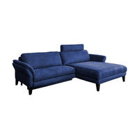 ECKSOFA MALTA Blau Webstoff - Blau/Schwarz, Buchenholz/Textil (302/175cm) - KAWOLA