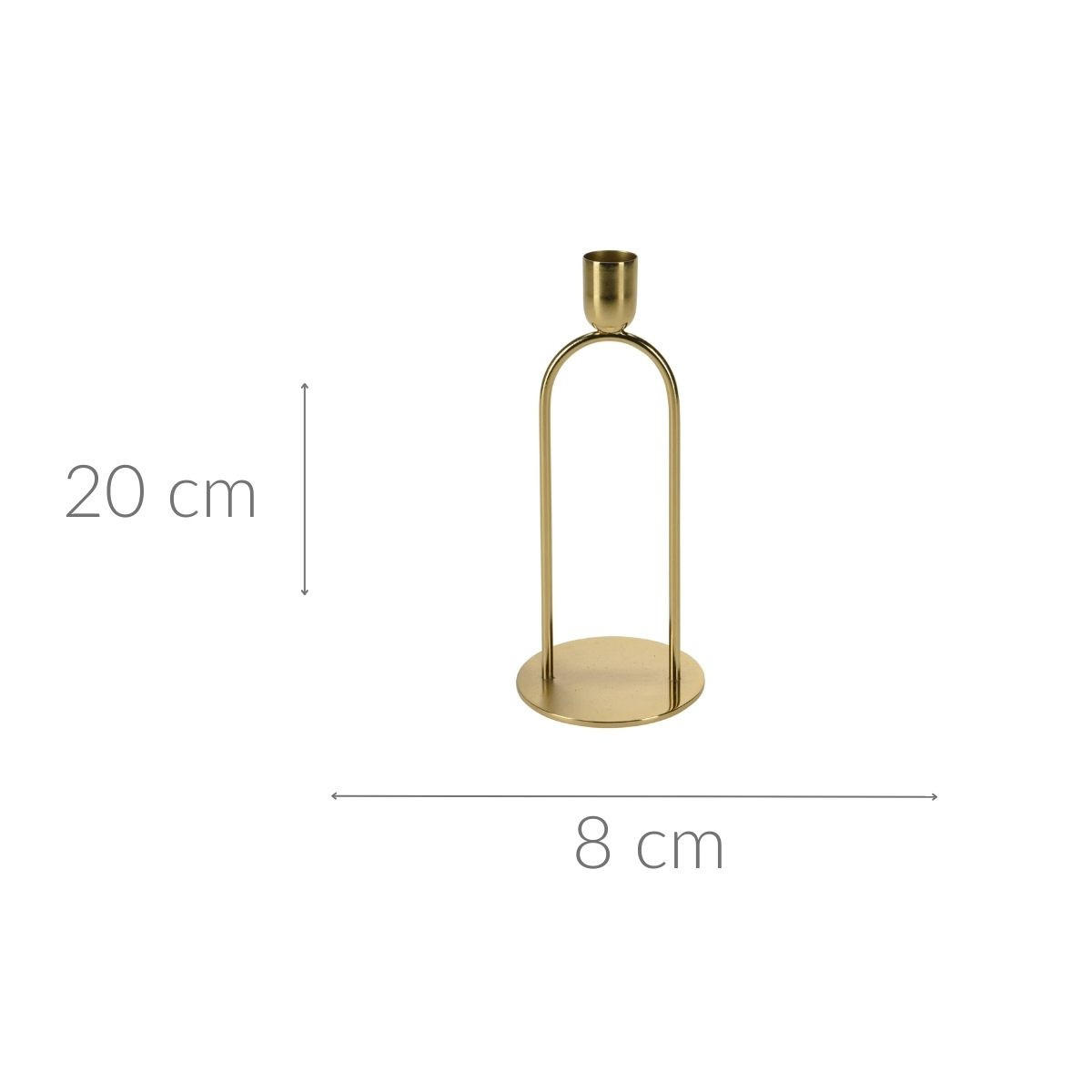 KERZENSTÄNDER aus Metall 8/8/20 cm - Goldfarben, Metall (8/20/8cm) - Home Styling Collection