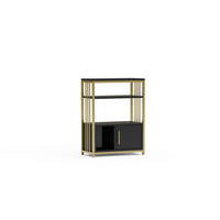 BÜCHERREGAL Letos Anthrazit Gold - Goldfarben/Schwarz, Holzwerkstoff (29.6/80/60cm) - Decorotika
