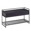 FLURBANK Holz Metall Sitzfläche hochklappbar, Schwarz 90x38x52 cm - Schwarz, Holz/Metall (90/52/38cm) - KADIMA DESIGN