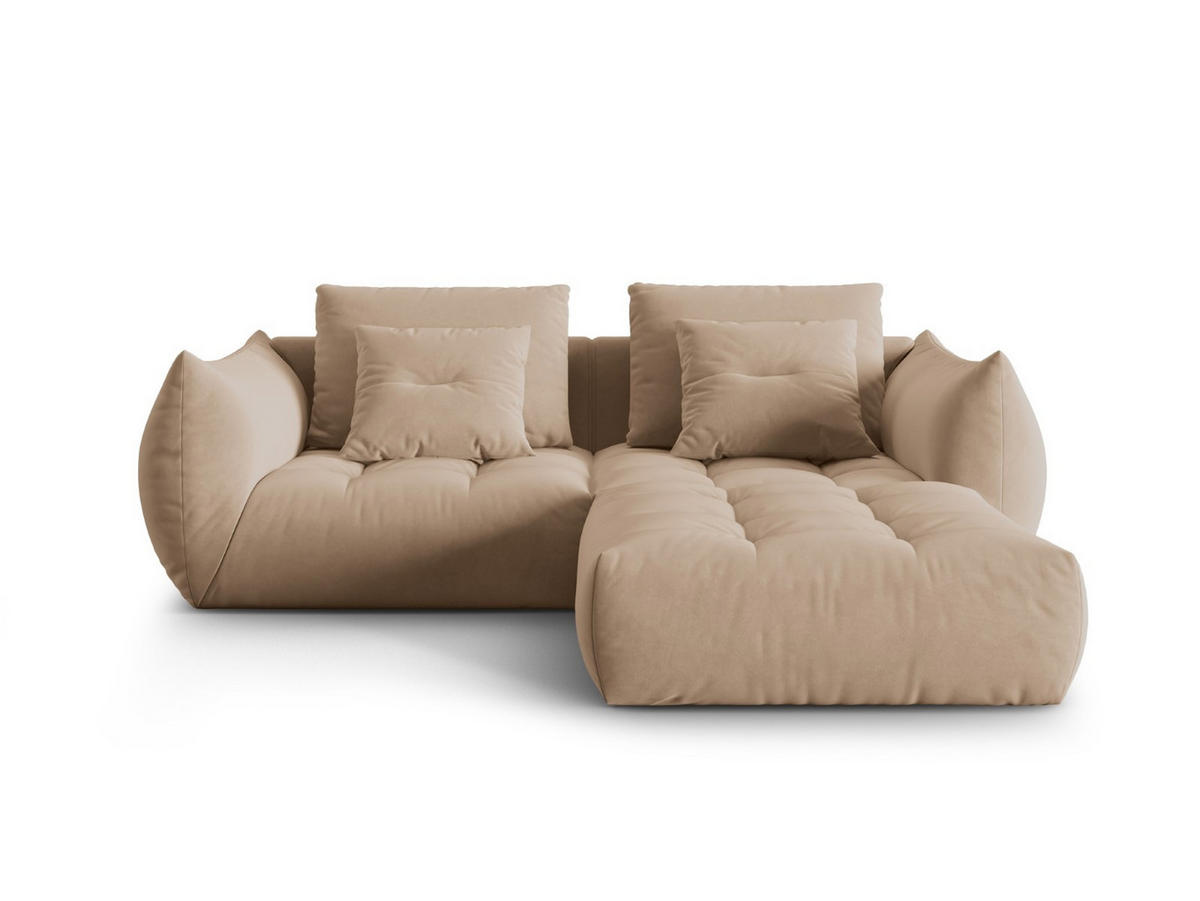 SOFA modular Bloom aus Samt sandfarben 3 Sitzplätze - Sandfarben, Textil (216/232cm) - Micadoni