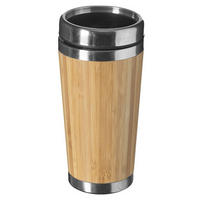 ISOLIERBECHER Bamboo, Stahl, Kunststoff, Bambus, Braun, 380 ml - Braun, Metall (0.38L) - 5five Simply Smart