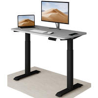 SCHREIBTISCH Elektrisch Höhenverstellbarer HomeOne 120x60cm Schwarz/Grau mit Memory-Funktion, Anti-Kollisions Technologie - Schwarz/Grau, Holzwerkstoff (60/120/72cm) - Desktronic