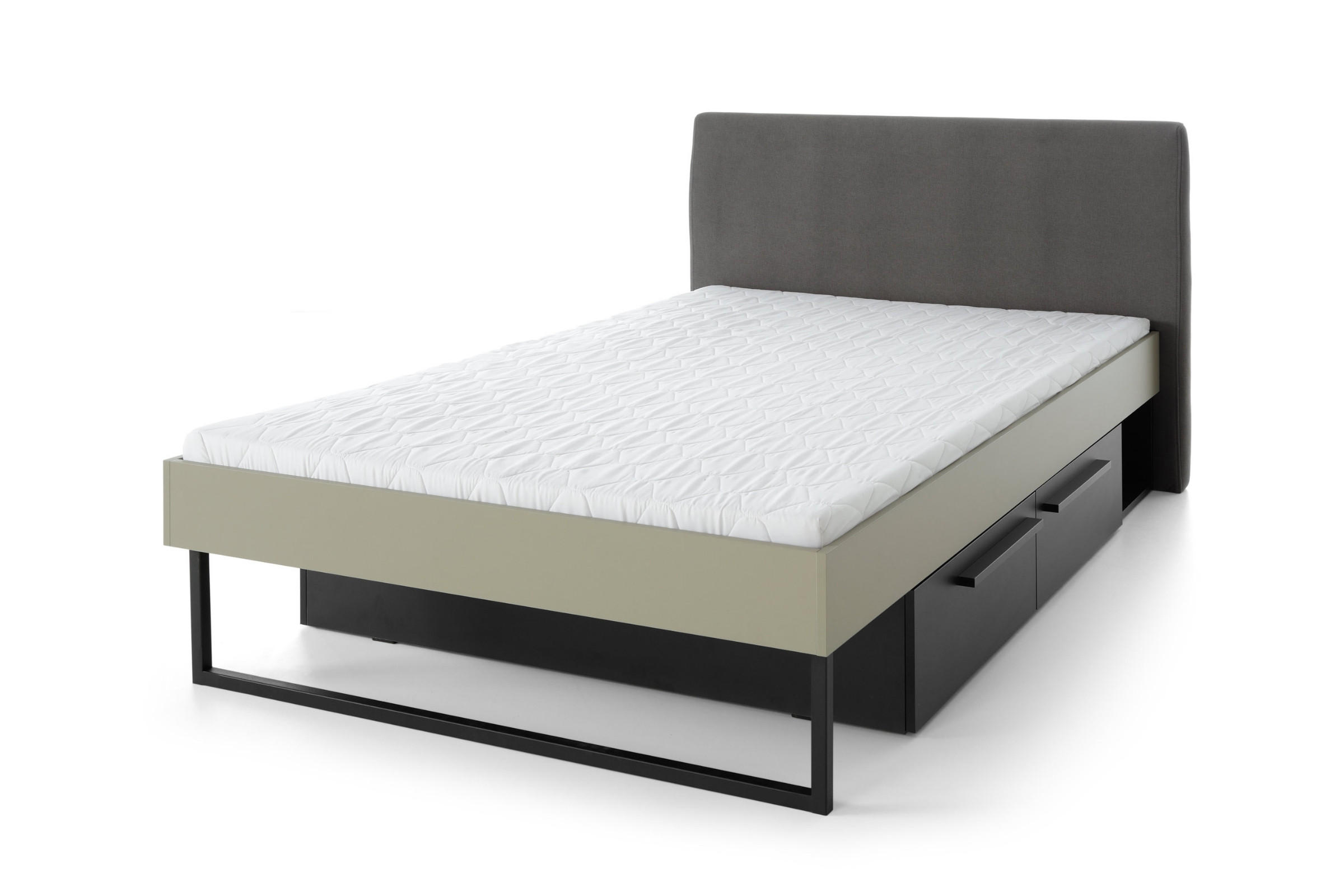 JUGENDBETT SORENTO 13 120/200 in Eukalyptus/Baltic Düne Eiche/Schwarzer Onyx - Eukalyptusholzfarben/Eichefarben, Holzwerkstoff (120/200cm) - Deine Möbel 24