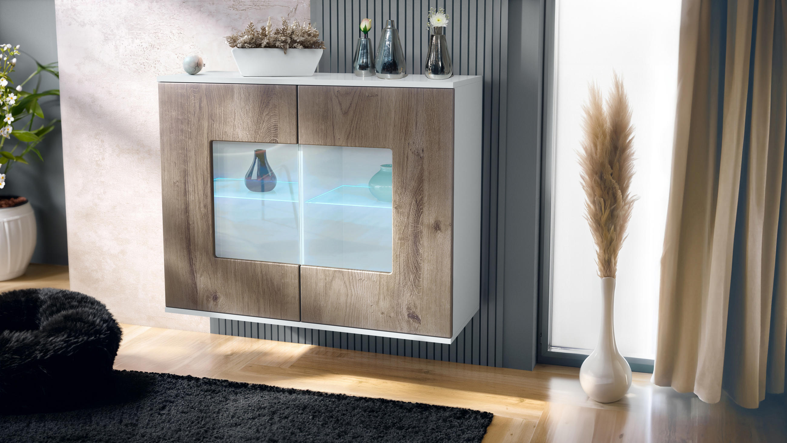 KOMMODE Grömitz Eiche Ribbeck - Alteiche, Holzwerkstoff (92.5/73.5/35cm) - Vladon