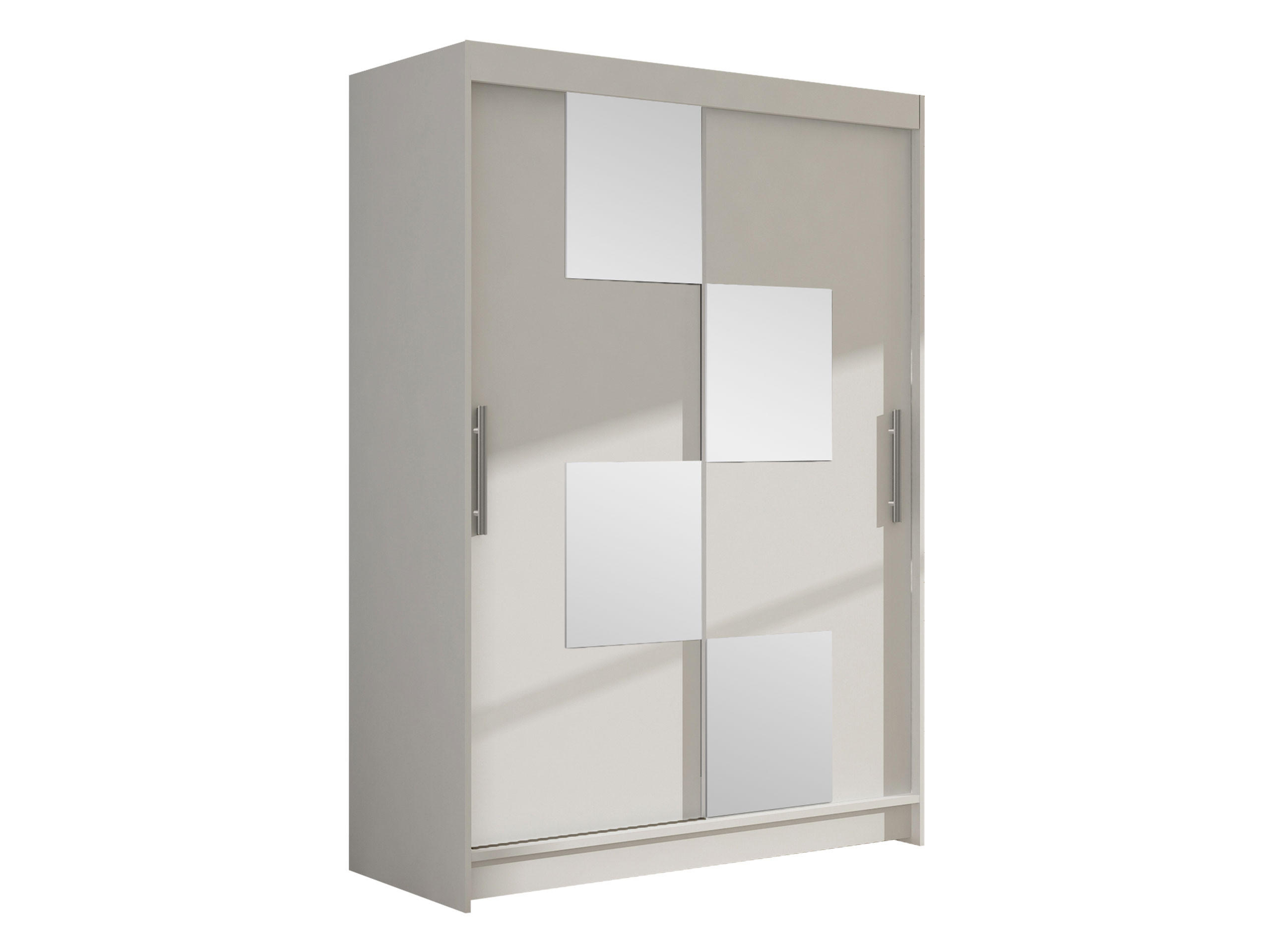 KLEIDERSCHRANK Miami III - Silberfarben/Weiß, Holzwerkstoff/Kunststoff (120/200/58cm) - MIRJAN24