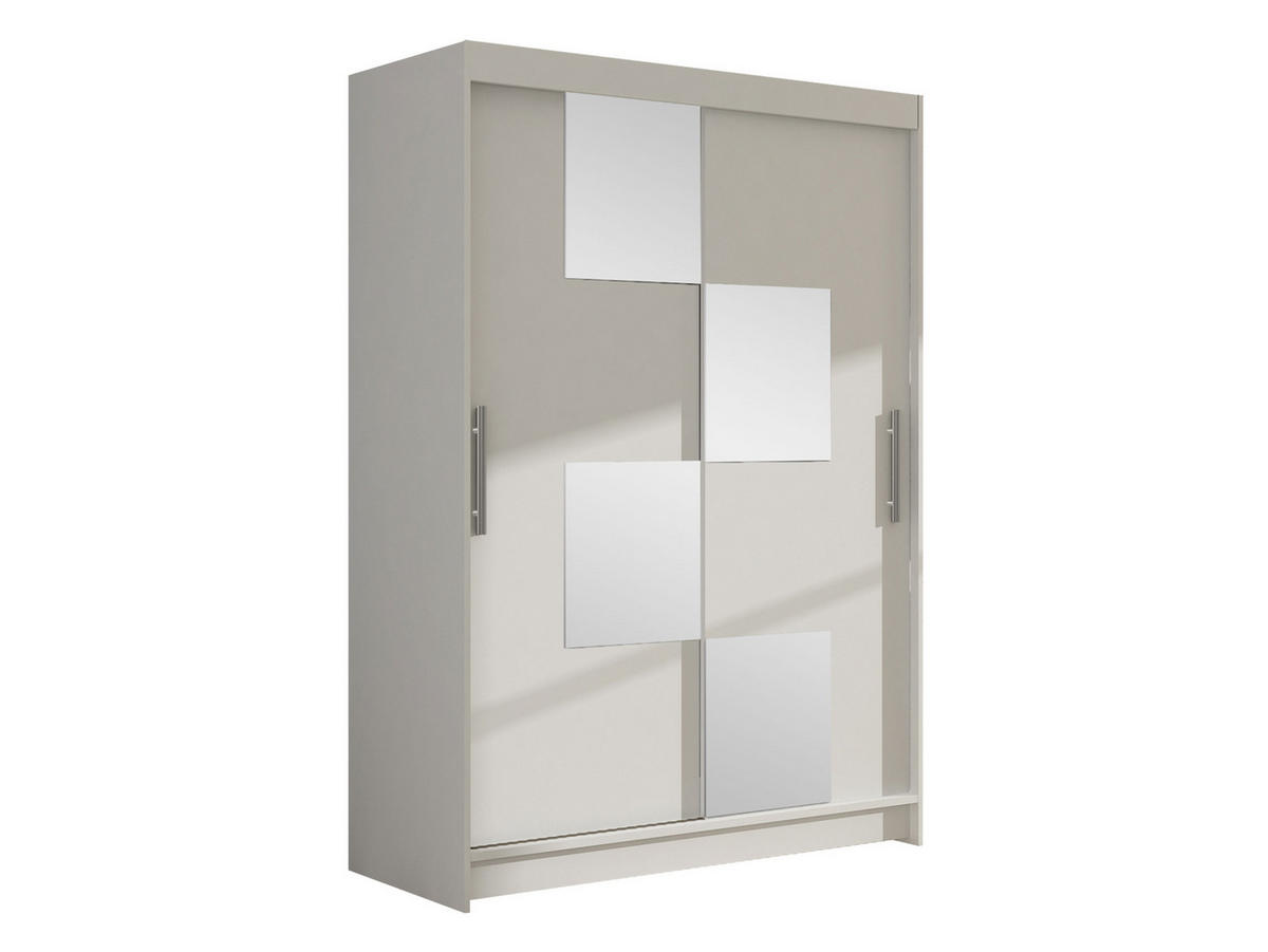 KLEIDERSCHRANK Miami III - Silberfarben/Weiß, Holzwerkstoff/Kunststoff (120/200/58cm) - MIRJAN24