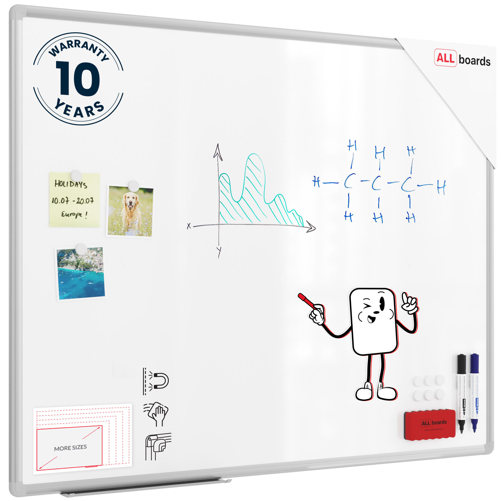 WHITEBOARD Magnetisch - PREMIUM EXPO Alurahmen 100x80cm - Weiß, Metall (100/80/1.6cm) - ALLboards