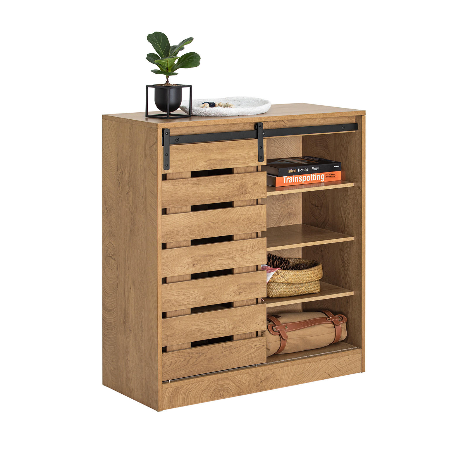 SCHUHSCHRANK Natur - Naturfarben, Holzwerkstoff (80/89/35cm) - SoBuy