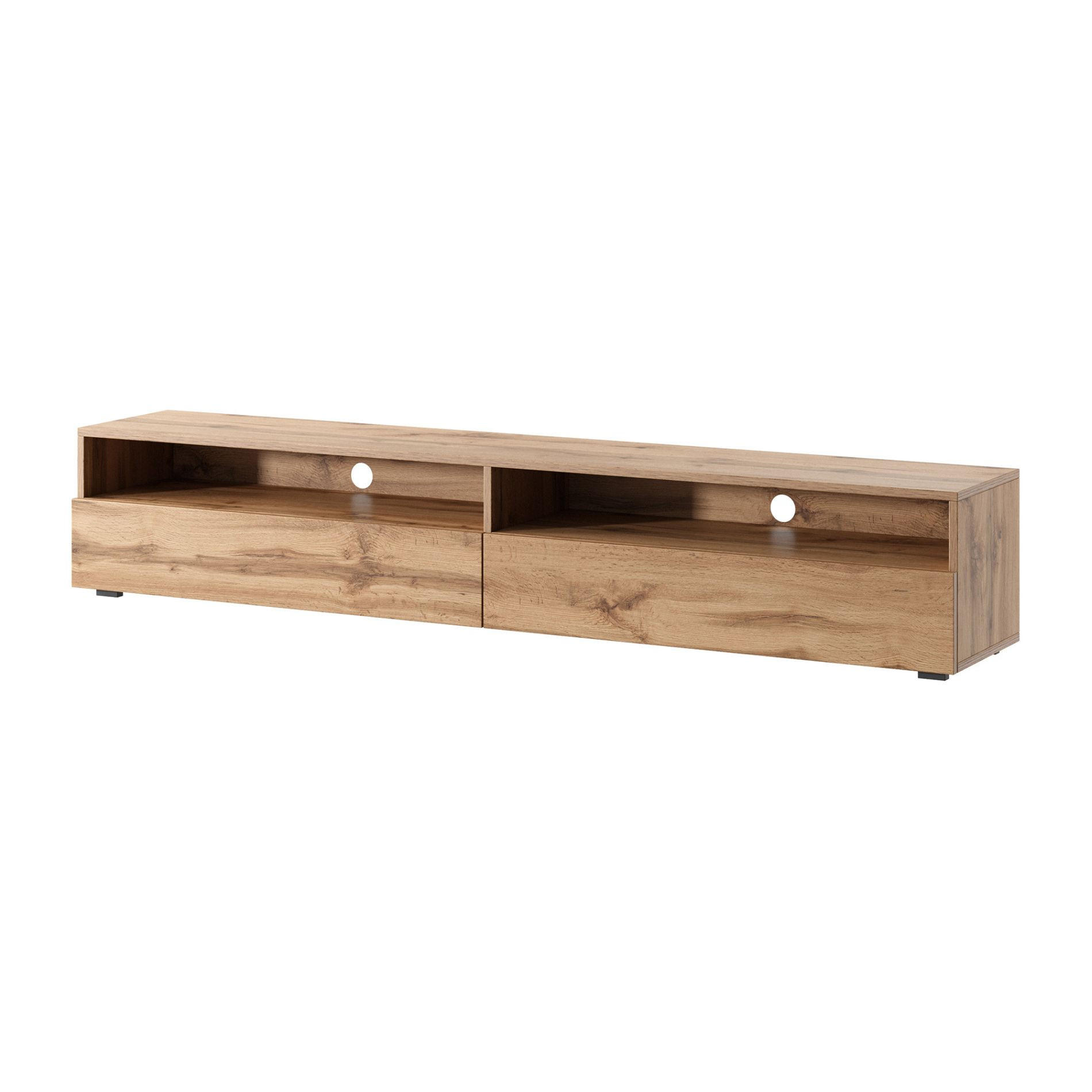 TV-LOWBOARD Rednaw mit LED Holzoptik Eiche 180 cm - Eichefarben/Eiche Wotan, Holzwerkstoff (180/30/31cm) - Selsey