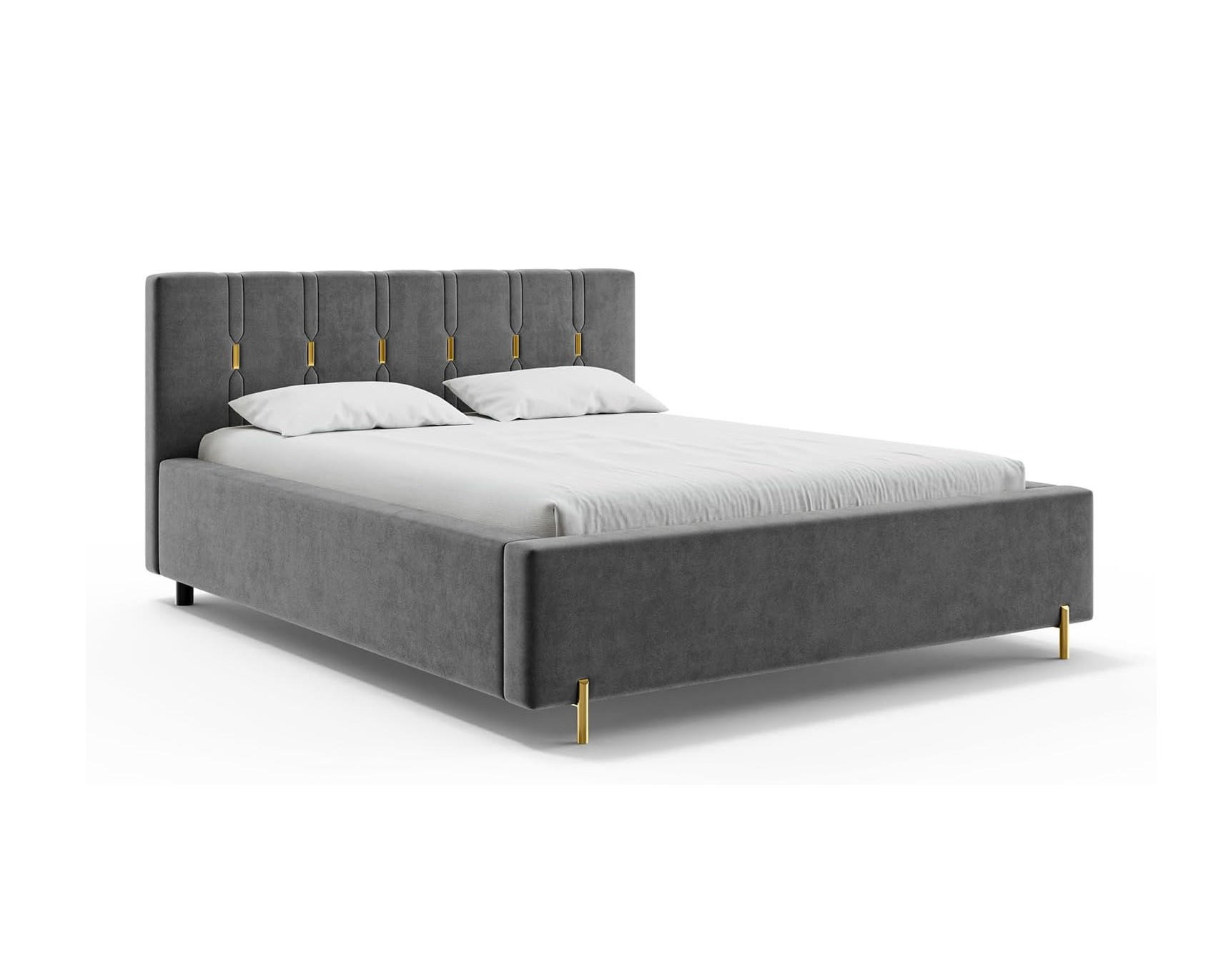 BETT FABIO H3 - Dunkelgrau/Goldfarben, Holzwerkstoff (120/200cm) - Meblini