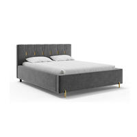 BETT FABIO H3 - Dunkelgrau/Goldfarben, Holzwerkstoff (120/200cm) - Meblini
