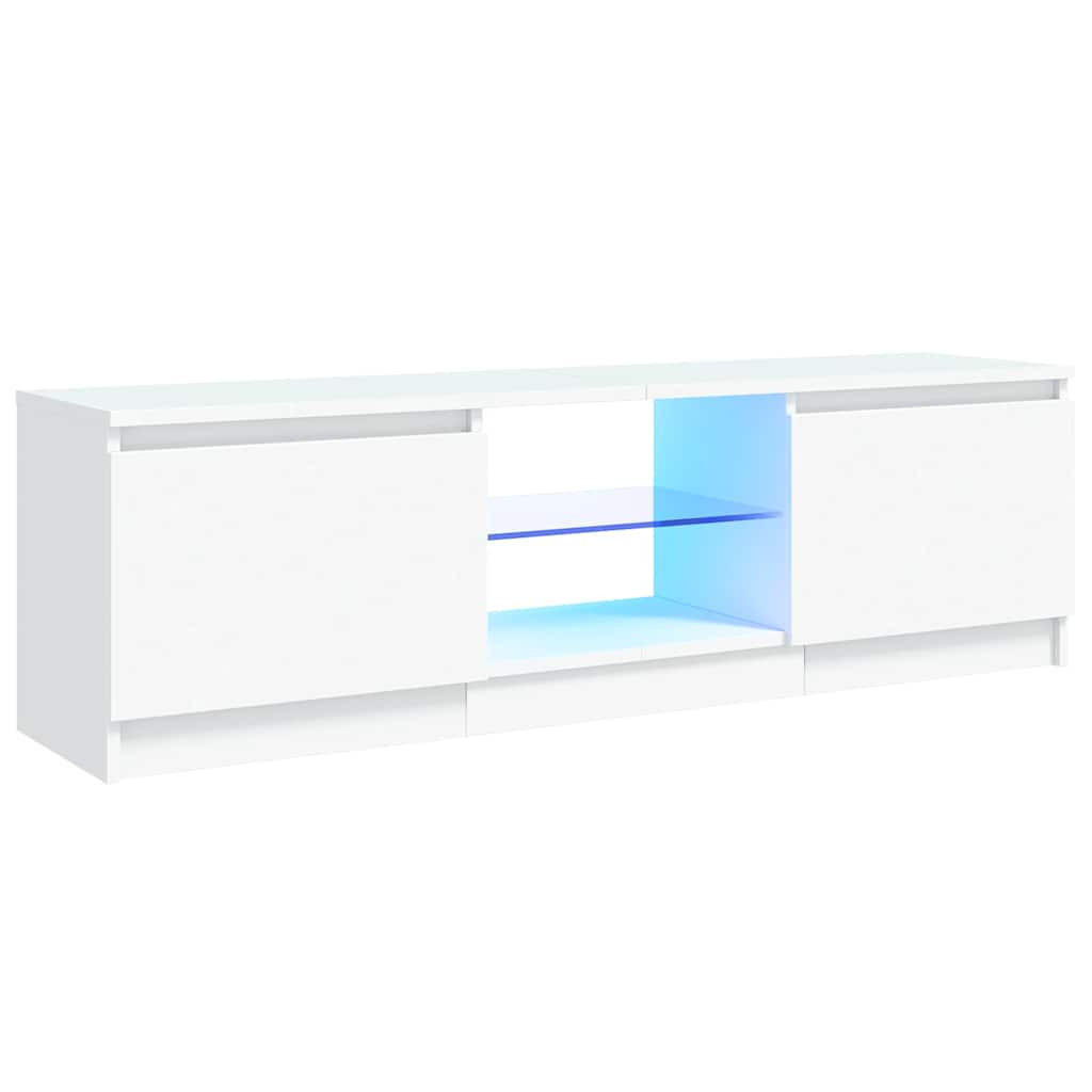 TV-SCHRANK Mit Led-Leuchten Weiss 120/30/36 Cm - Weiß, Holzwerkstoff (30/36/120cm) - vidaXL