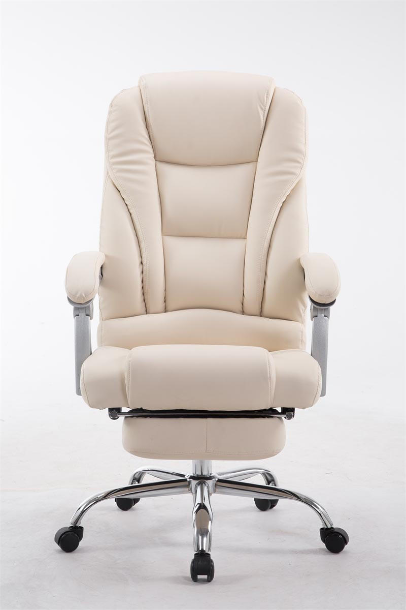 BÜROSTUHL MIAMI 118x68x64 Creme Kunstleder Metall - Creme, Leder/Metall (68/118/64cm) - DELUKE