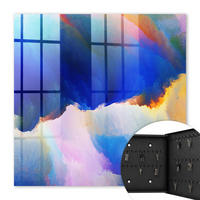 SCHLÜSSELBOX Schwarz 30x30 cm- Türöffnung nach rechts - Farbexplosion - Blau, Metall (30/30/5cm) - TULUP