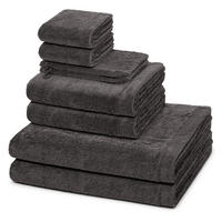 FROTTIERSET Lifestyle 8-teilig - Dunkelgrau, Textil (50/100cm) - Cawoe