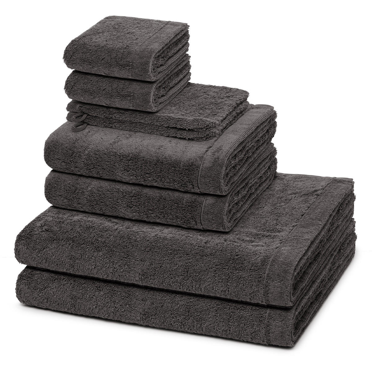 FROTTIERSET Lifestyle 8-teilig - Dunkelgrau, Textil (50/100cm) - Cawoe