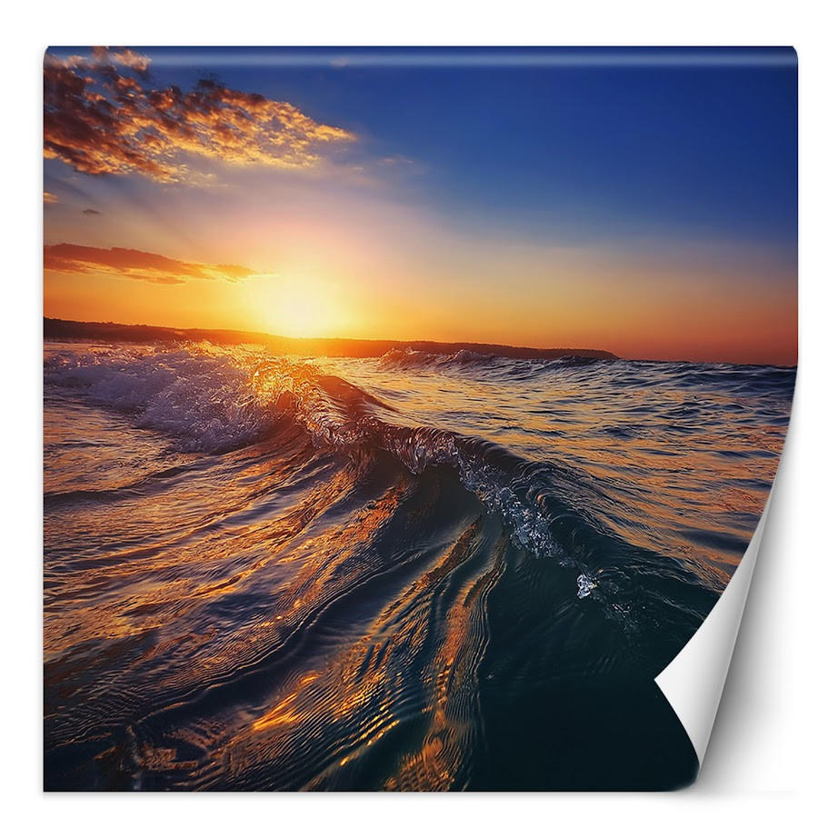 FOTOTAPETE, Meereswelle - Orange, Papier (200/1cm) - Feeby