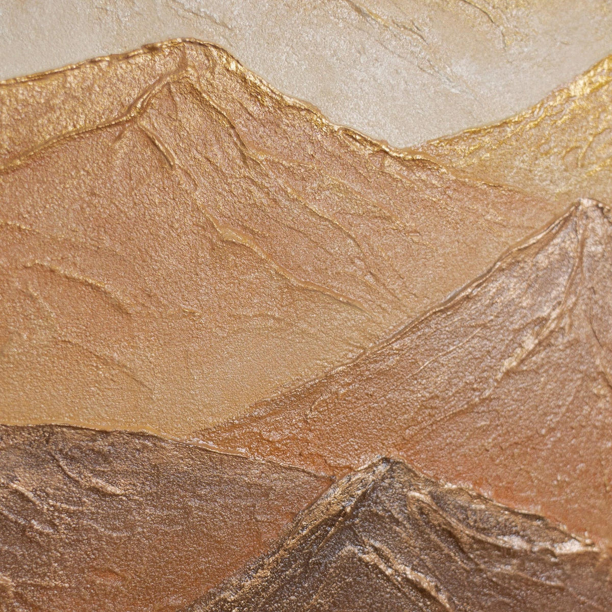 GEMÄLDE Sonnenberge Schattenfugenrahmen Eichefarben 70x50 cm - Eichefarben, Holz (70/50cm) - YS-art gallery
