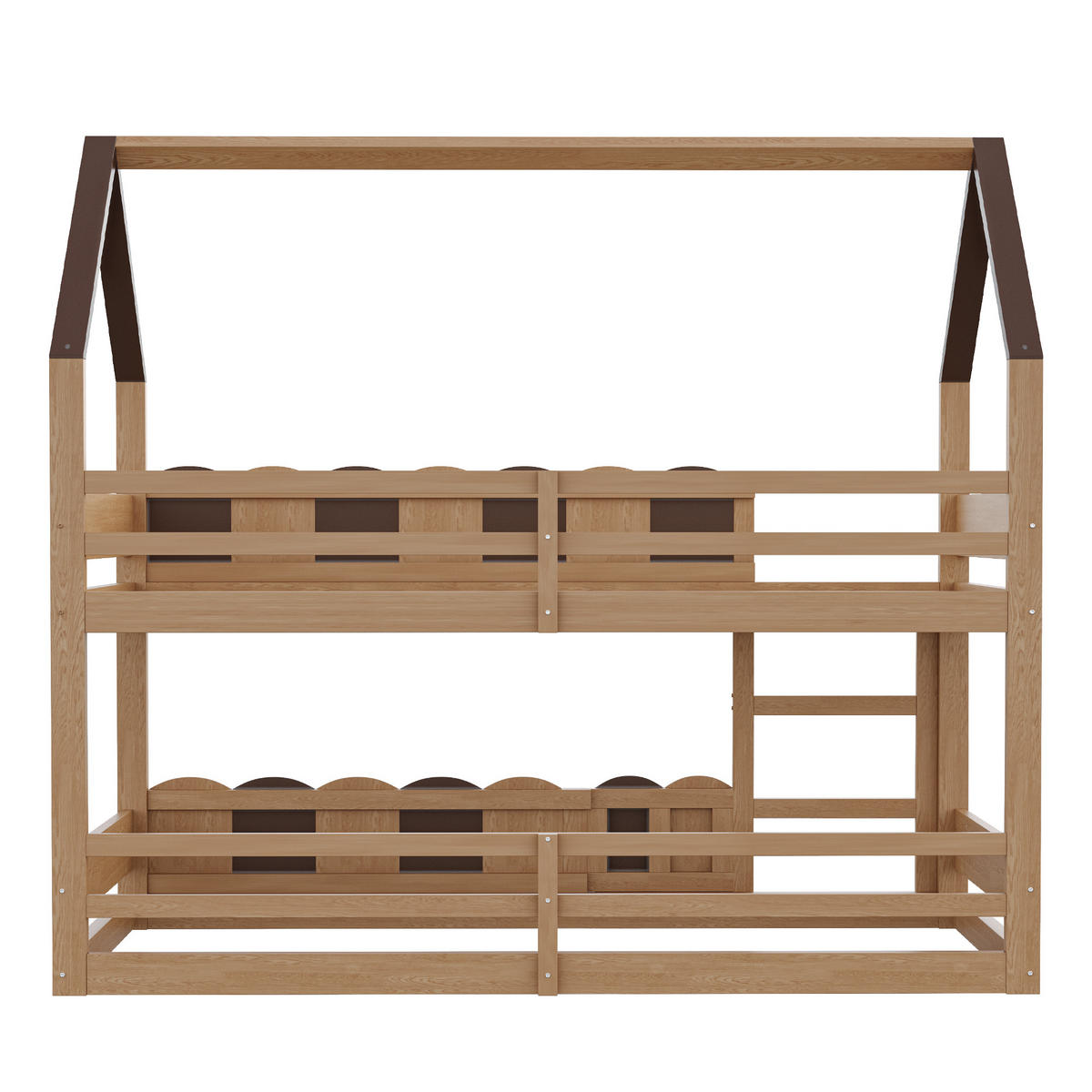 ETAGENBETT 90/200 cm in Natur mit Hausdesign - Naturfarben, Holz/Holzwerkstoff (90/200cm) - WISHDOR