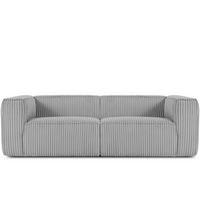 3-SITZER-SOFA FEROX Modern, Cord-Stoff, hellgrau - Hellgrau, Textil (246/73/96cm) - KONSIMO®