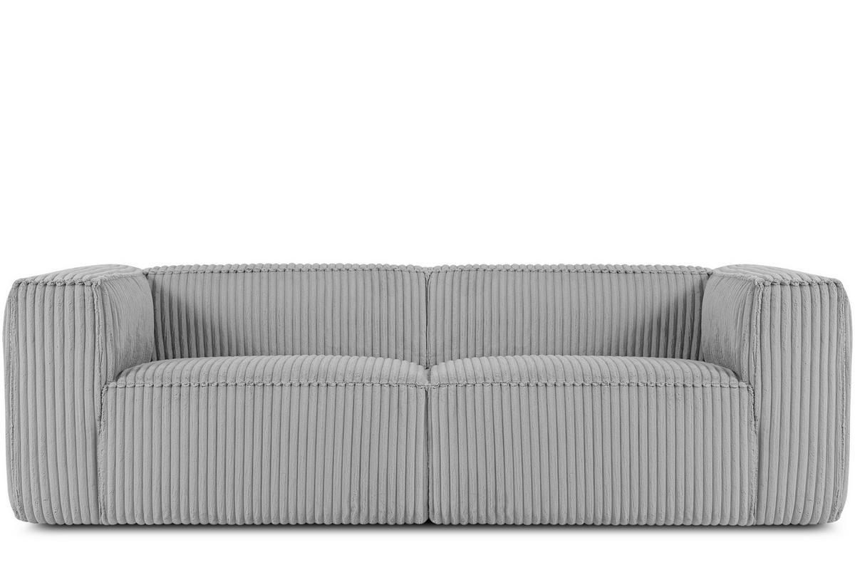 3-SITZER-SOFA FEROX Modern, Cord-Stoff, hellgrau - Hellgrau, Textil (246/73/96cm) - KONSIMO®