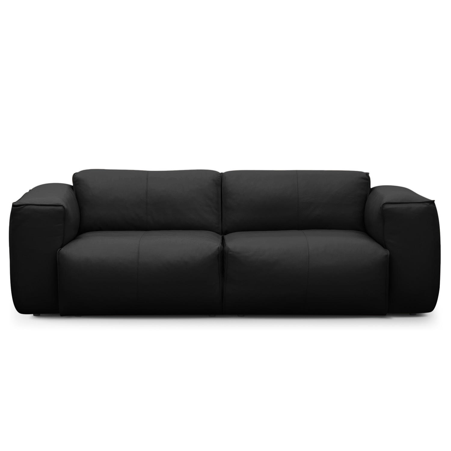 2-SITZER SOFA - Schwarz, Leder (220/71/102cm) - home24