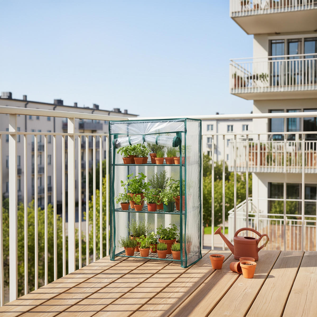 BALKONGEWÄCHSHAUS - Multicolor, Kunststoff/Metall (46/80/24cm) - Relaxdays