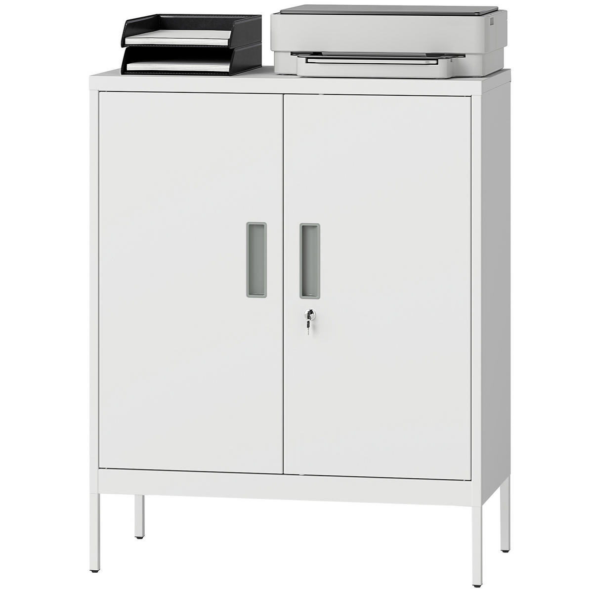 AKTENSCHRANK DE-09869 Weiß - Weiß, Metall (80/100/40cm) - ComfortXL