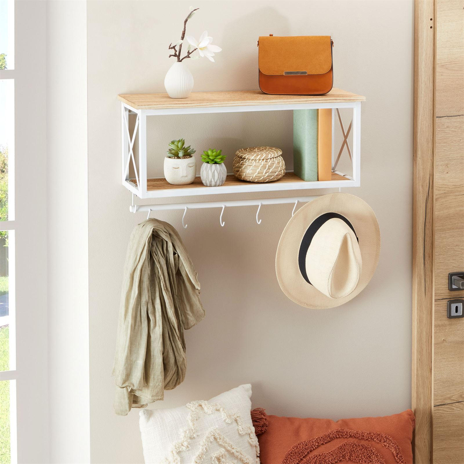 WANDGARDEROBE ARMANDO - Weiß/Braun, Metall (62/35/20cm) - CARO-Möbel