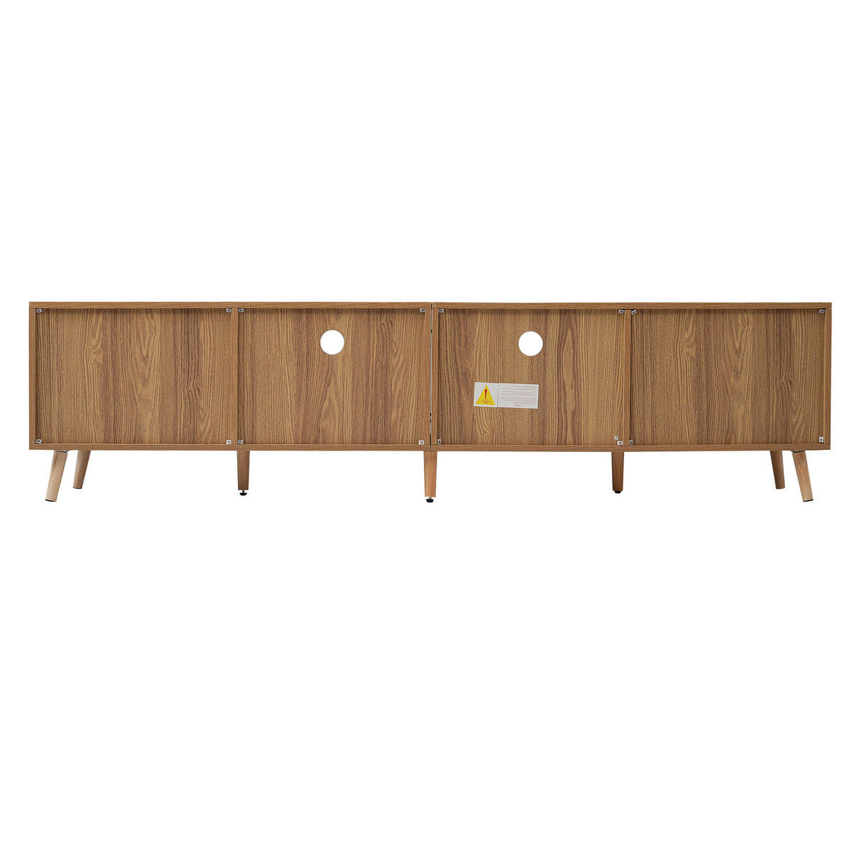 LOWBOARD 200/37/49 cm aus Holzwerkstoff mit Rattandesign Eichefarben - Braun, Holzwerkstoff (200/49/37cm) - Modenvie