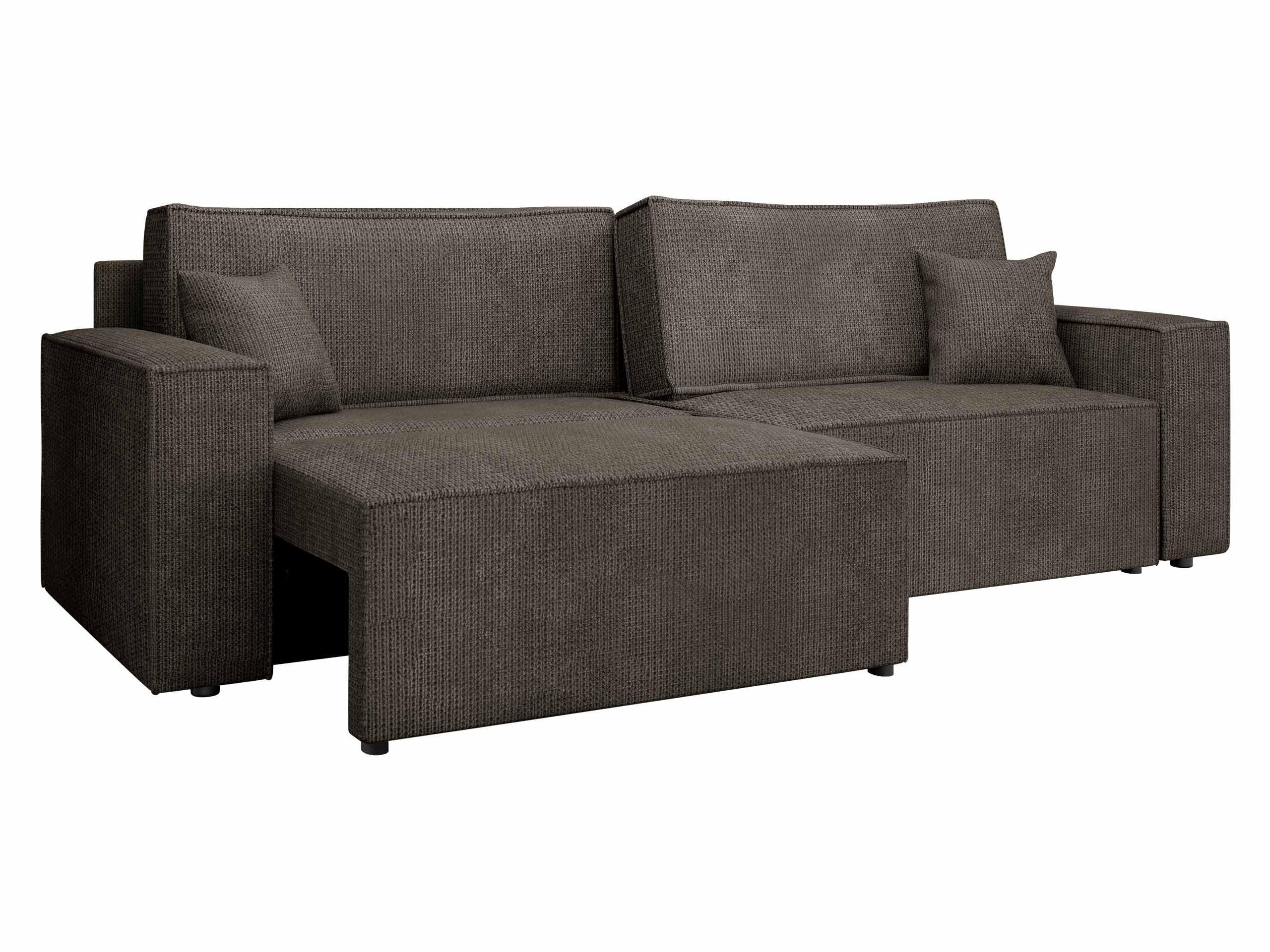 SCHLAFSOFA Karl mit L-Funktion - Schwarz/Braun, Holz/Kunststoff (245/82/139cm) - MIRJAN24