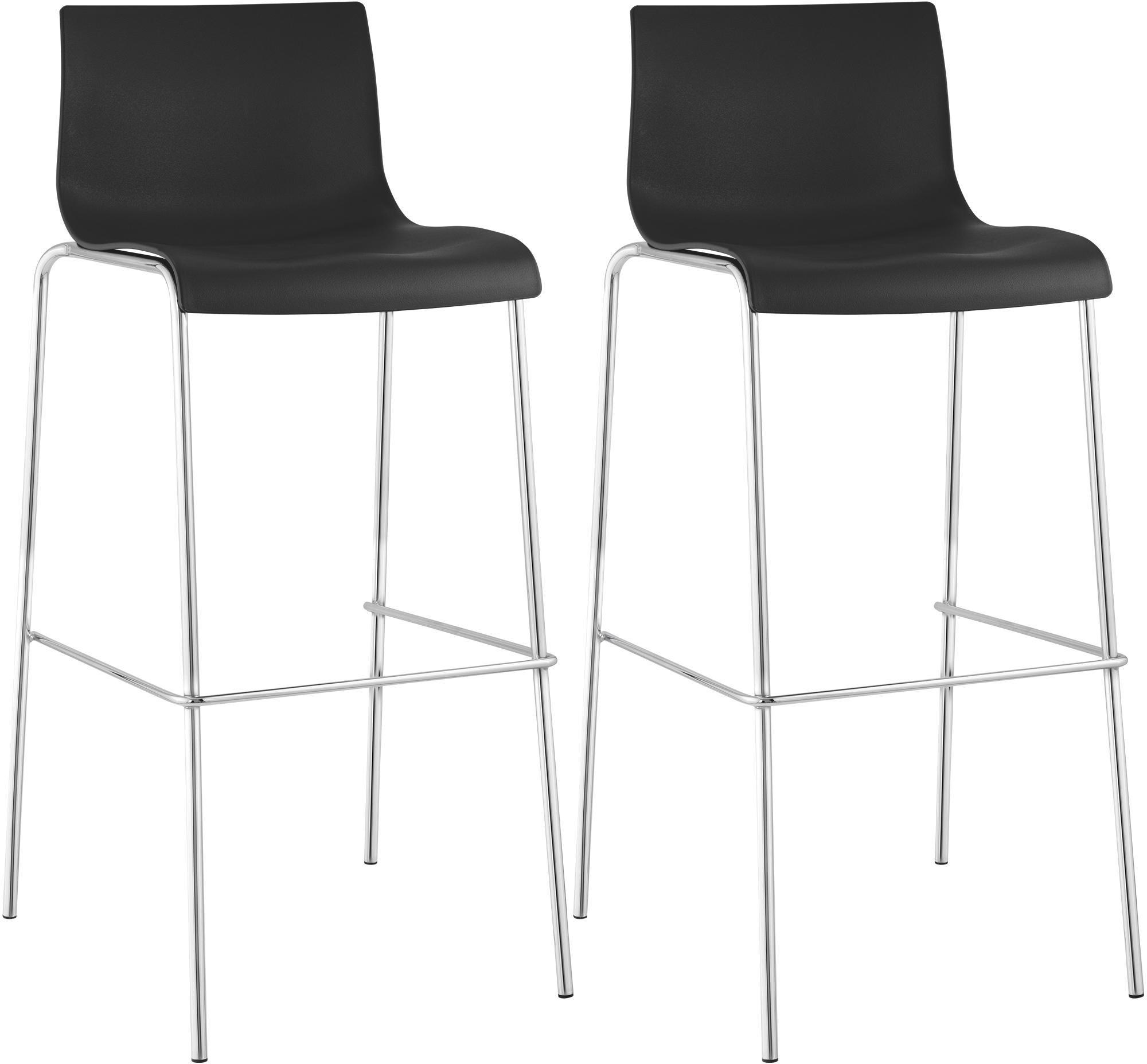 BARHOCKER Hover 2er-Set 100x43x48 cm schwarz - Schwarz, Kunststoff (43/100/48cm) - furnicato